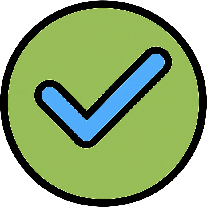 Remove the inner square frame, keep the symbol representing 'yes'. Make it simple, clear, positive, and affirmative in a modern style with no background. emoji