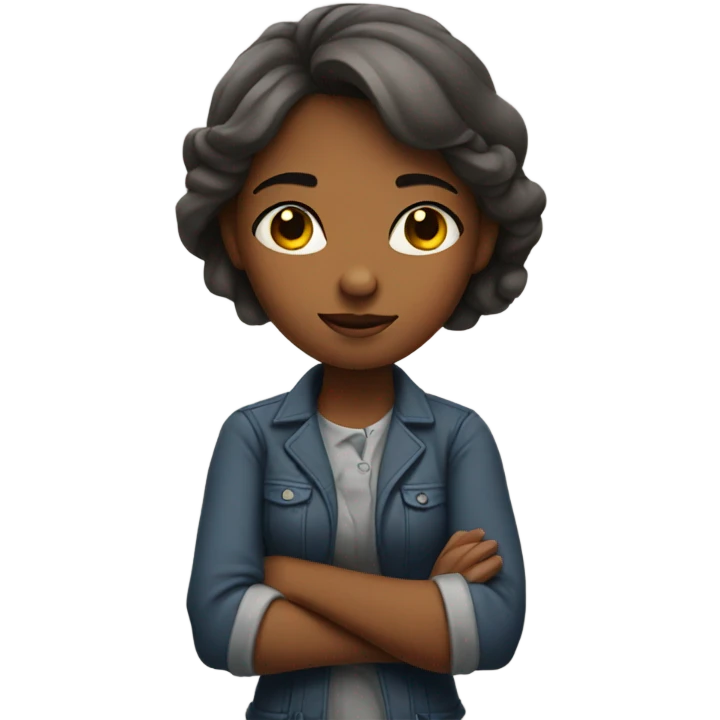 girl with crossed hands emoji