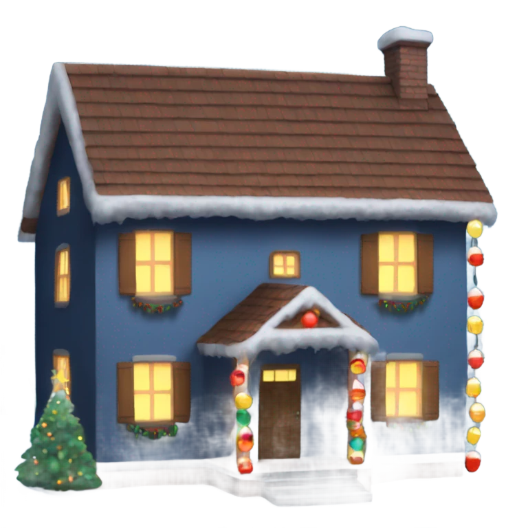 House with Christmas lights  emoji