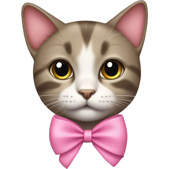 Cat with pink bow emoji