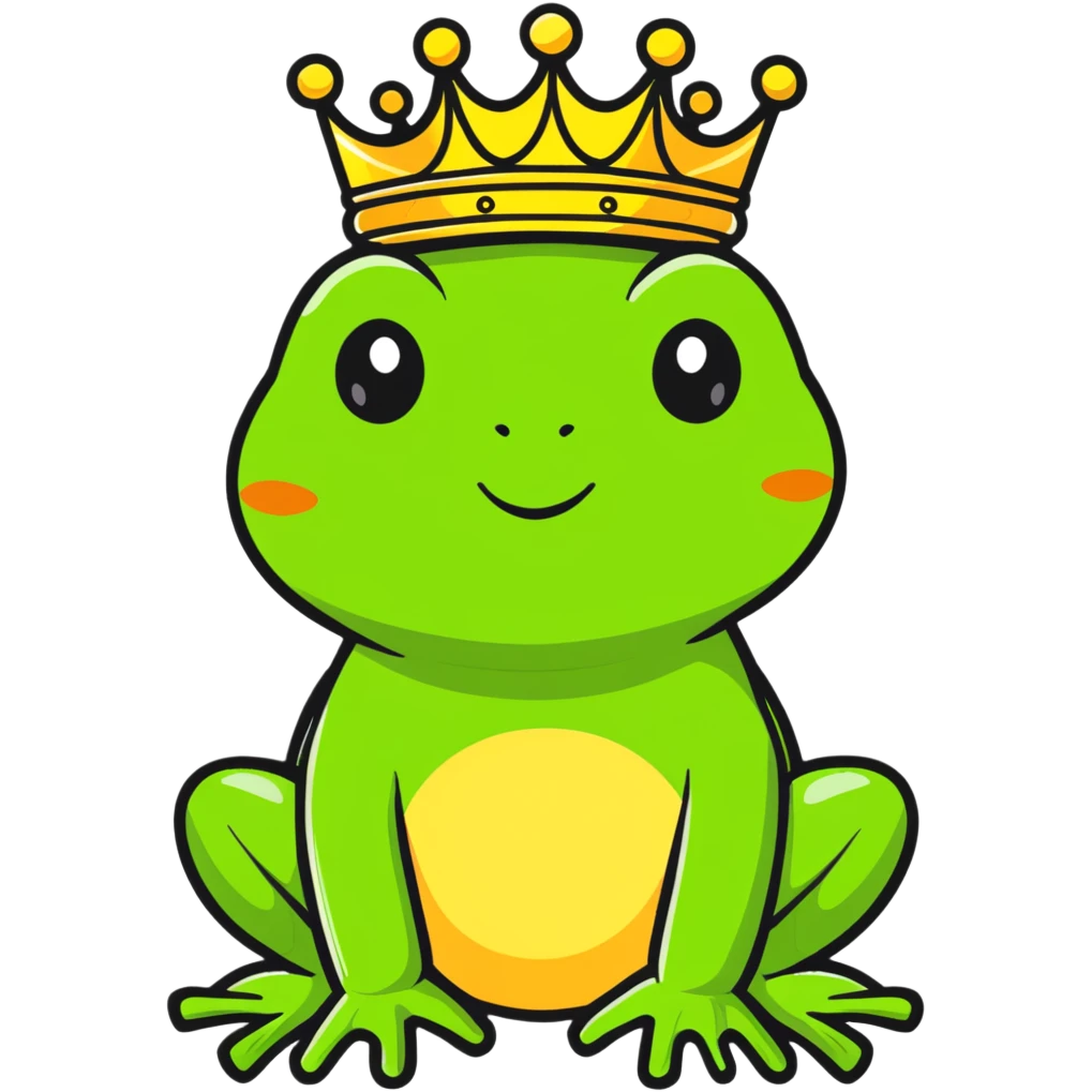 frog with a crown emoji