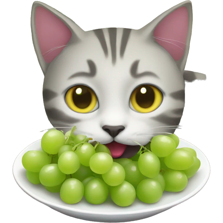 cat eating grapes emoji