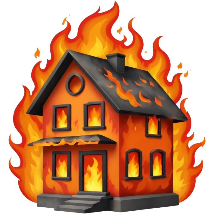 house burning down emoji