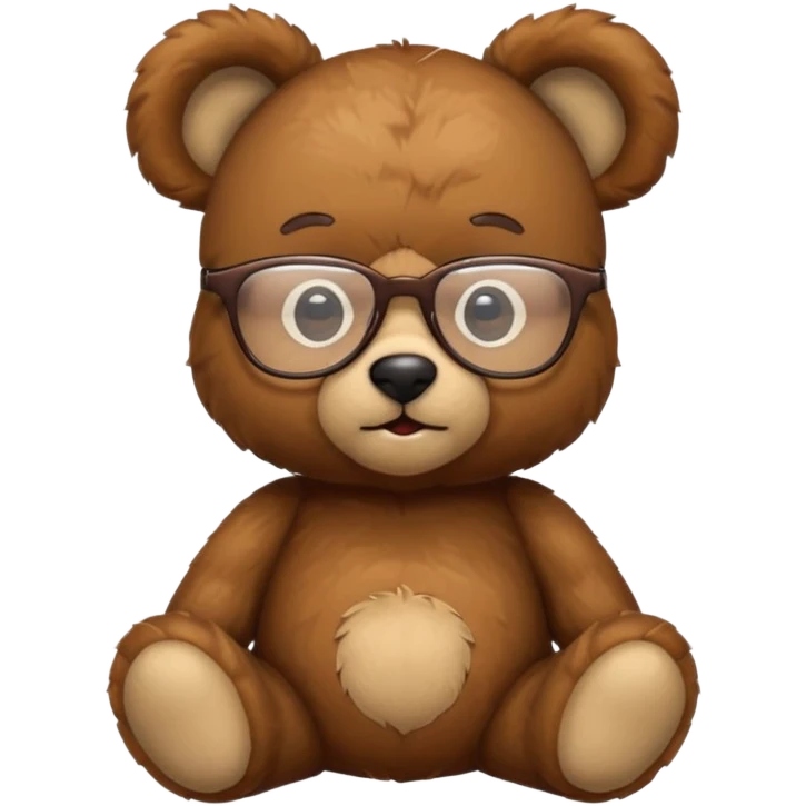 Genius teddy bear with glasses emoji