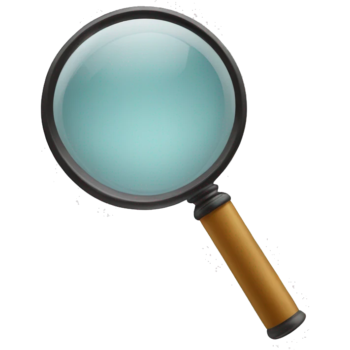 magnifying glass thats upside down and tilted left emoji