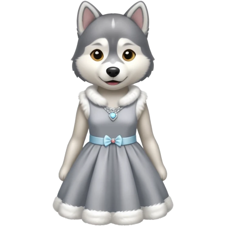 Husky wearing a dress emoji