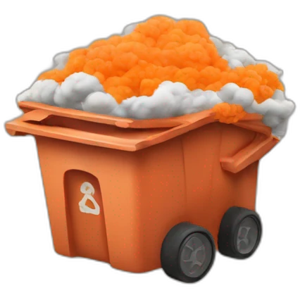 throw in trash orange cloud emoji