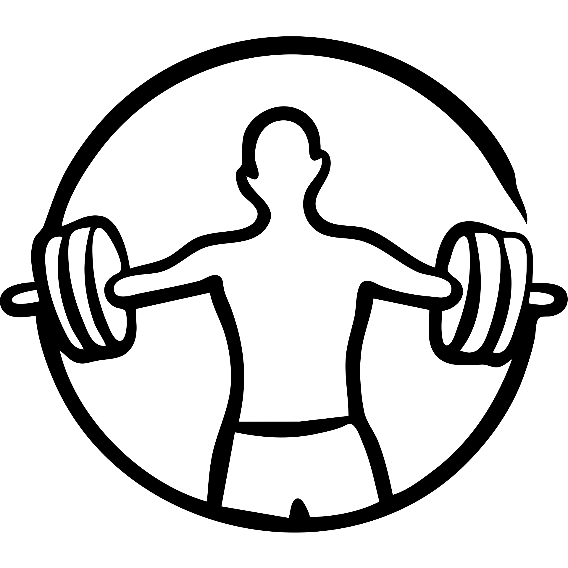 gym icon, hand-drawn black outlined style emoji