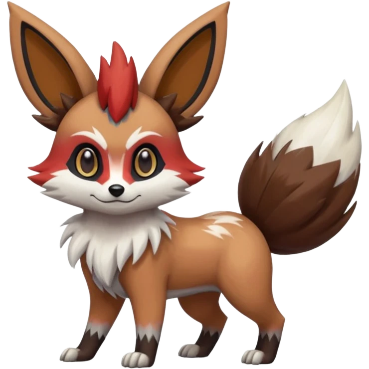 Meloetta-Rocruff-Eevee-Furret-Obstagoon-Lycanroc-Pokémon-Fakémon-fusion-hybrid-creature emoji