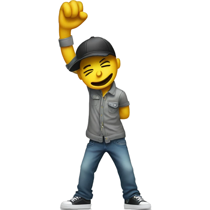 Regular emoji character dabbing emoji