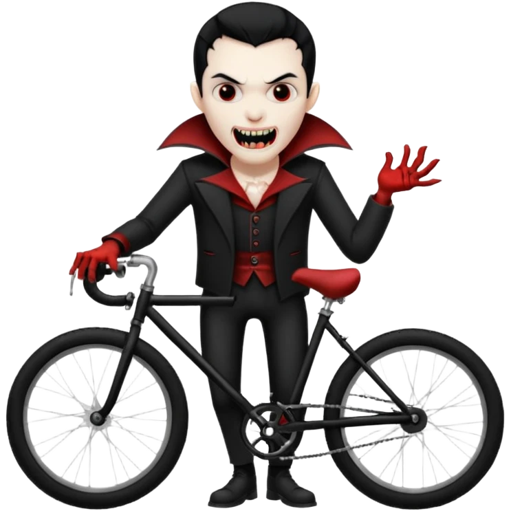 Scary vampire with bicycle. emoji