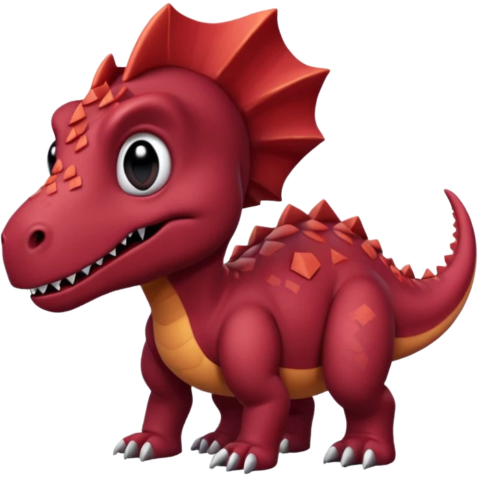 a maroon dinosaur with a Rhombus head and black eyes. emoji