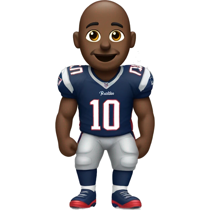 poop man wearing patriots jersey number 10 emoji