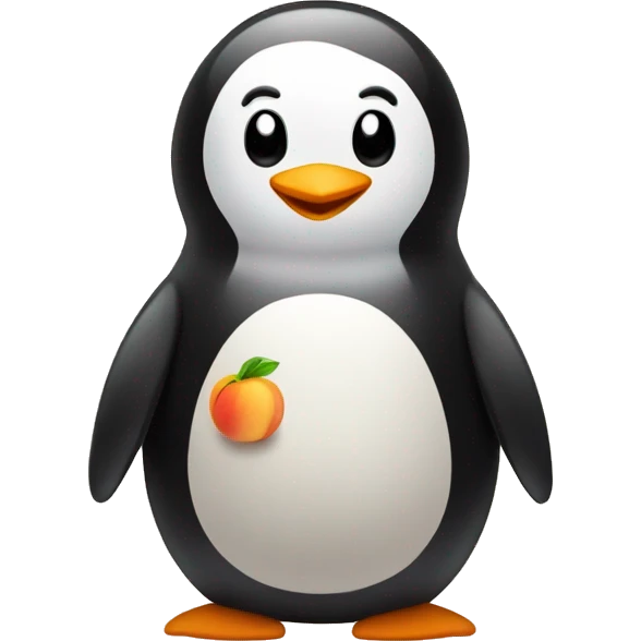 a mix between a penguin and a peach emoji