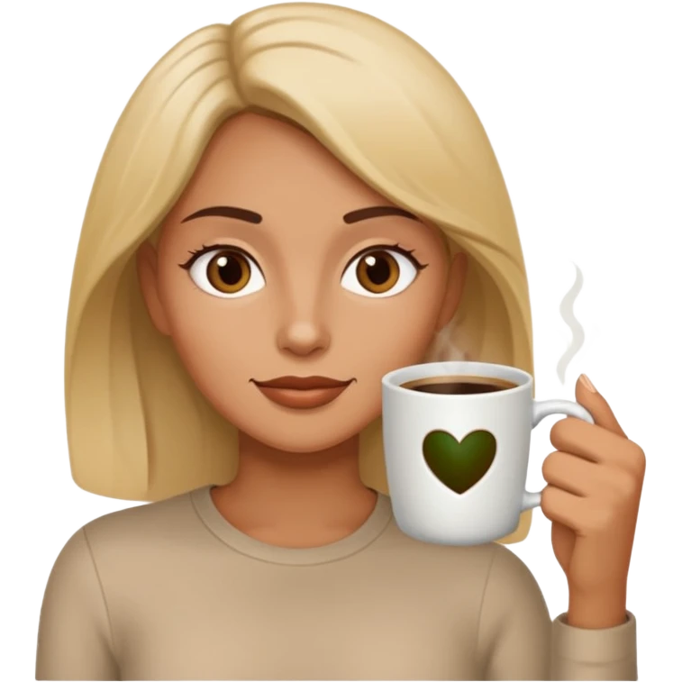 Women drinkers coffee in the morning  emoji