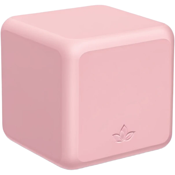 Pastel pink yoga block, soft shadows, minimal design emoji