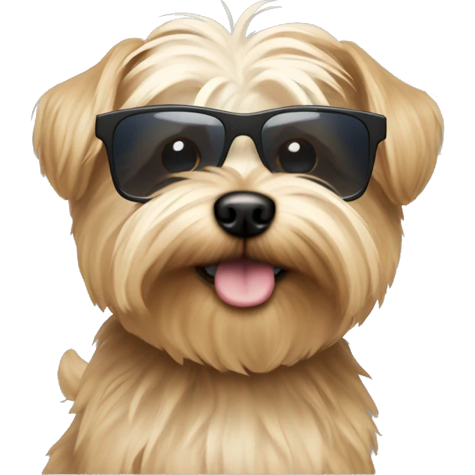 morkie with sunglasses emoji