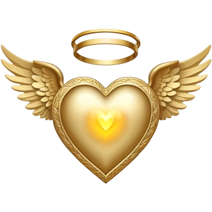Divine Heart with angel wings and halo emoji