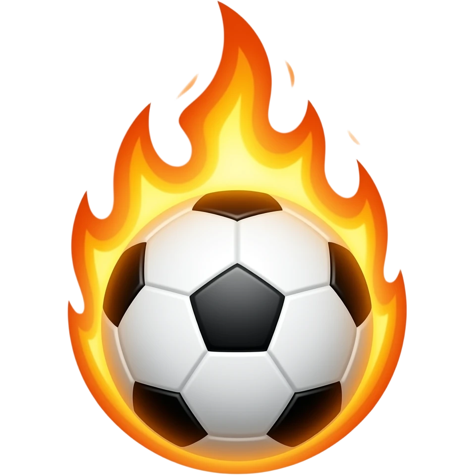 Soccer ball caught on fire emoji