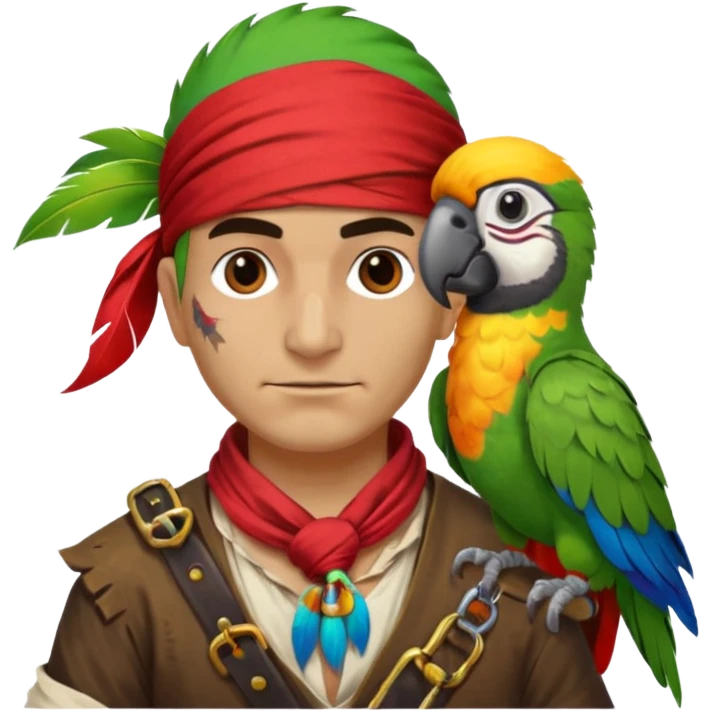 pirate and parrot emoji