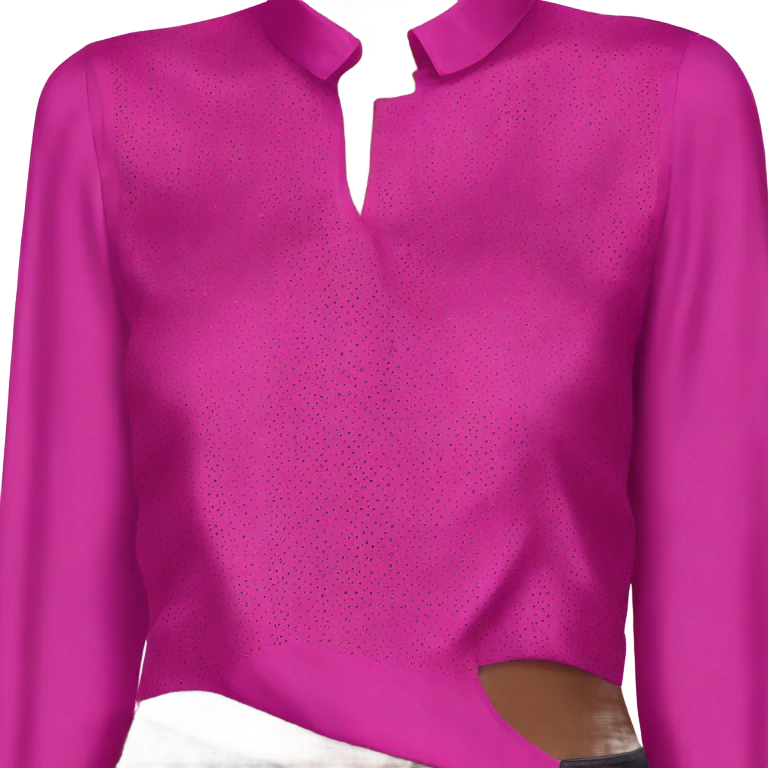 Realistic magenta cut out silk crop top blouse. emoji