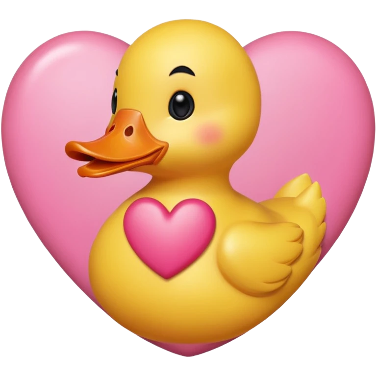 Yellow duck inside pink heart emoji