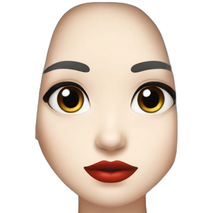 Beautiful young woman,Black hair,long hair,White skin,oval face,big eyes,Blackeyes,Redlips,Chinese emoji