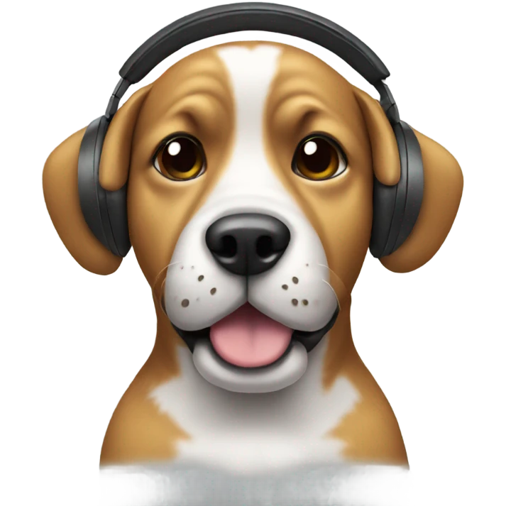 Dog wearing headphones emoji