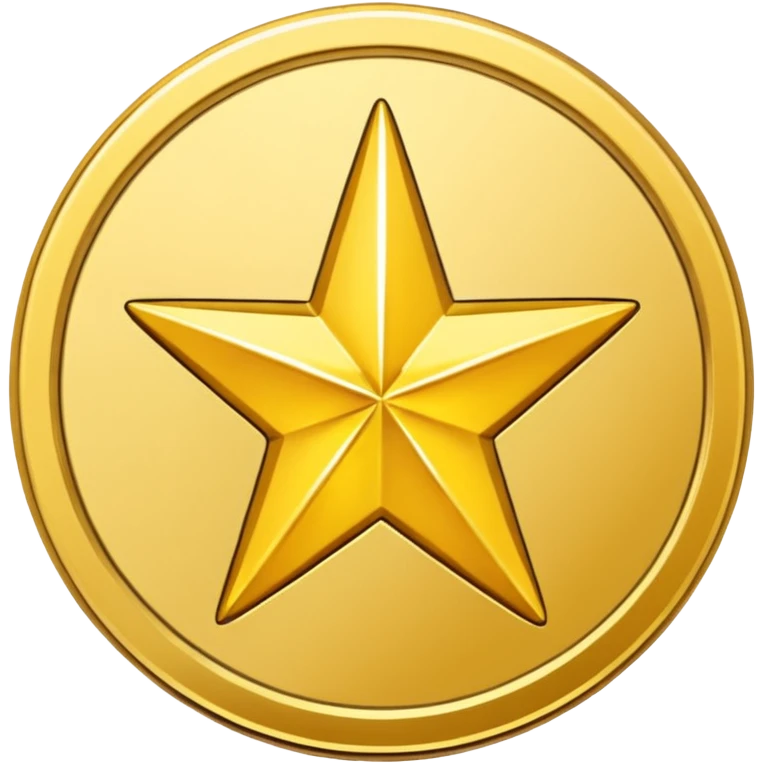 Gold star coin emoji in a circle emoji