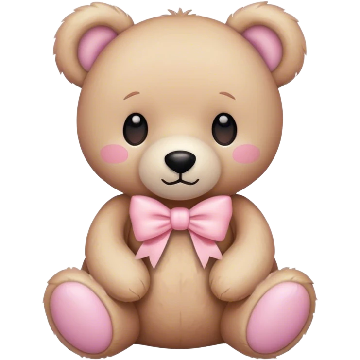 teddy bear with pastel pink bow emoji