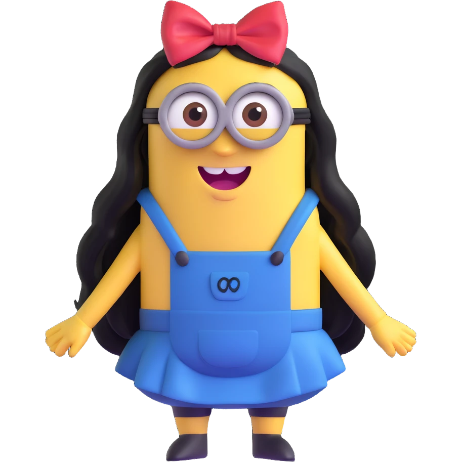female minion with long hair and bow emoji