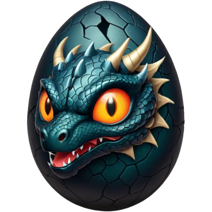 black egg cracked dragon emoji