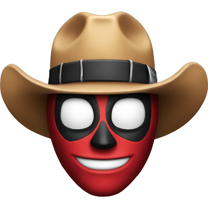 deadpool head with cowboy hat emoji