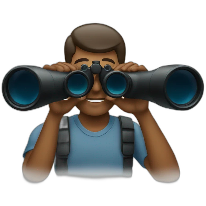 man with binoculars emoji