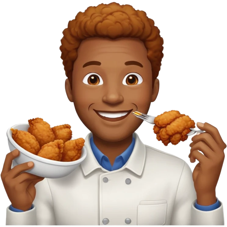 black man eating chicken  emoji