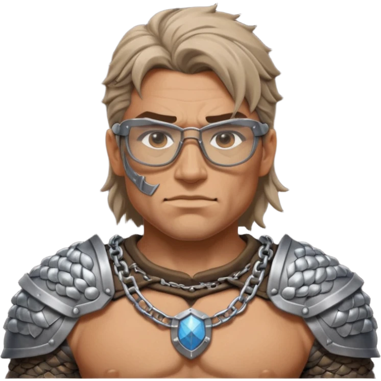 Glasses-Wearing wild Warrior bust emoji
