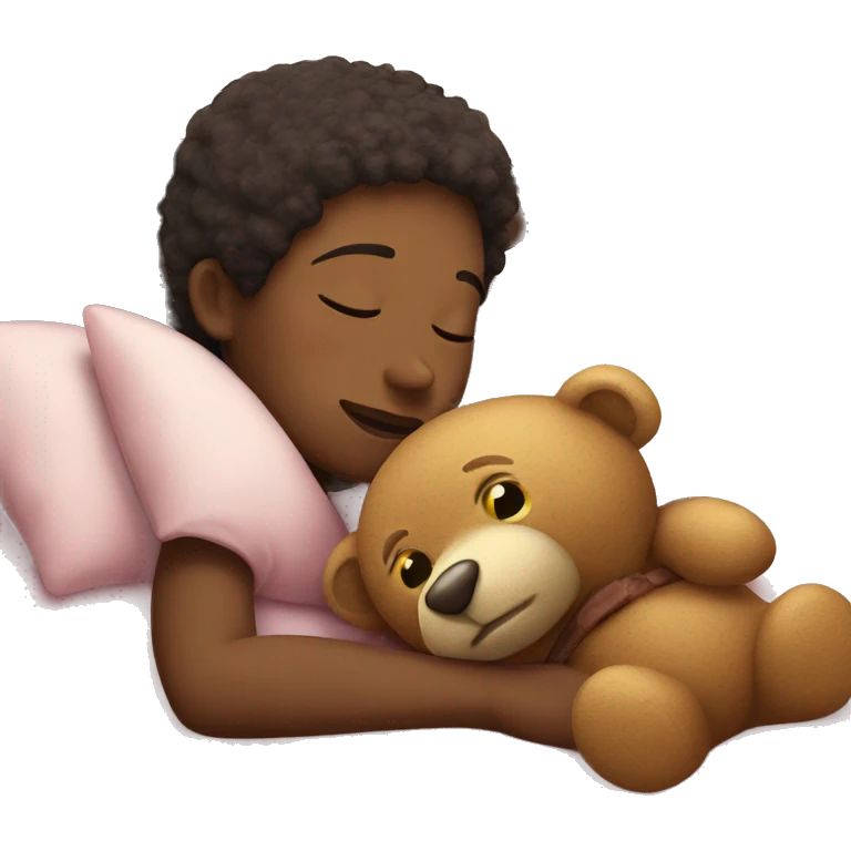 Sleeping with a teddy  emoji