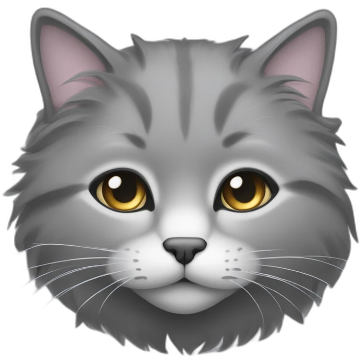 A fluffy gray cat curled up in the center of the bed The cat's eyes are closed and it is sleeping peacefully The cat's fur is soft and luxurious emoji