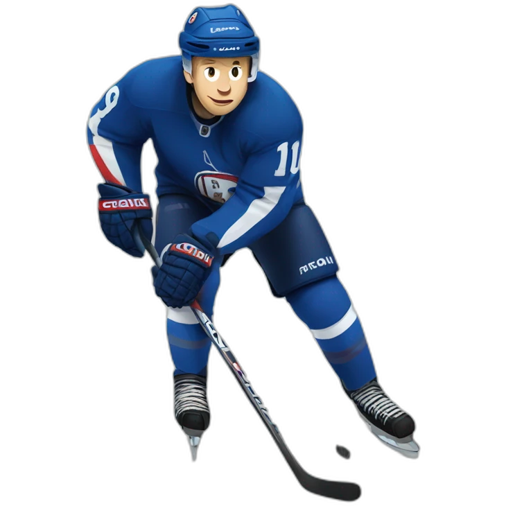 Macron playing ice hockey emoji