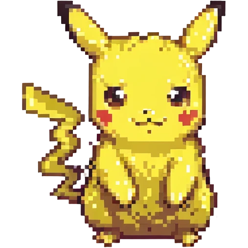 pixel art Pikachu, classic Pokémon style emoji
