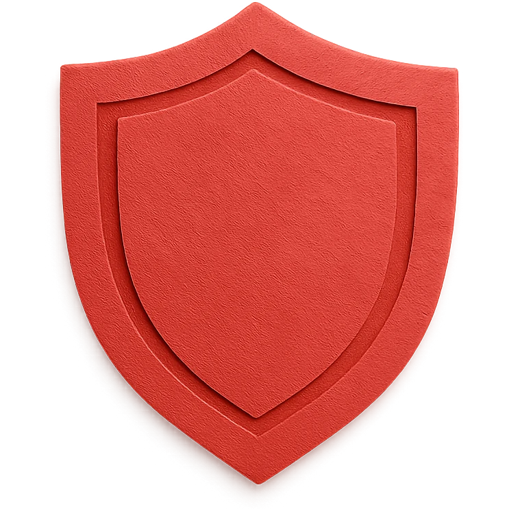 paper craft style red shield emoji