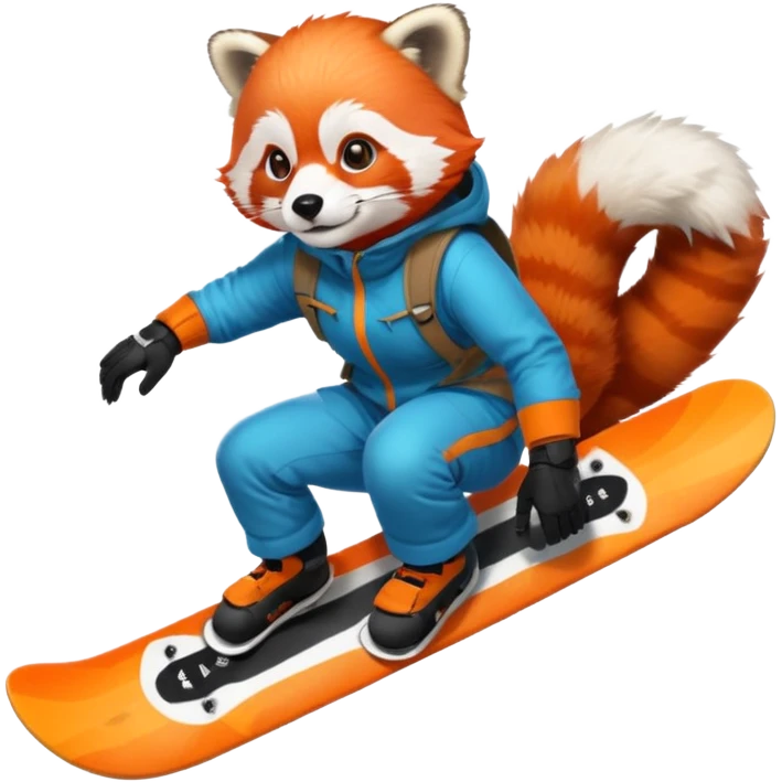 Snowboarder Red Panda emoji