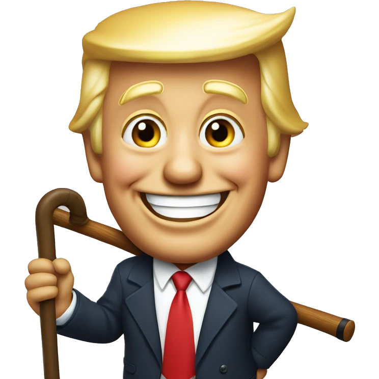 laughing donald trump with a cane emoji