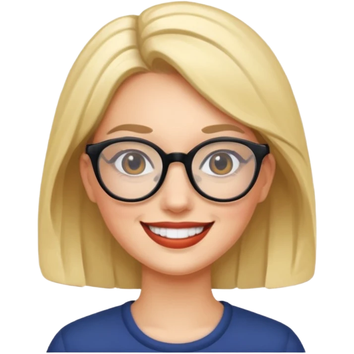 bold and wearing glasess woman emoji