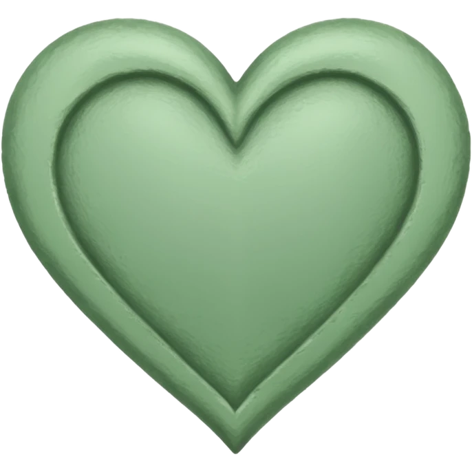 sage green heart, hand drawn, sketched emoji