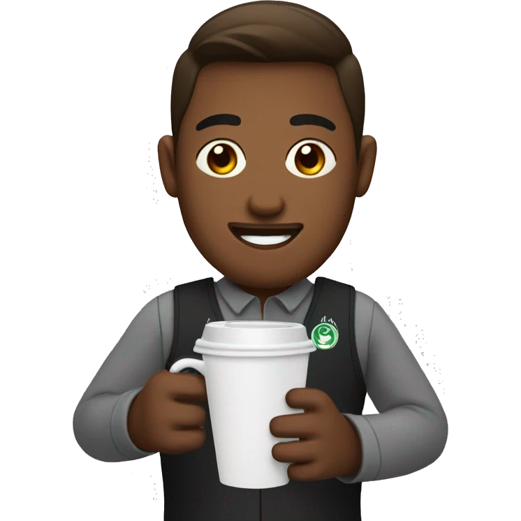 Barista holding coffee emoji