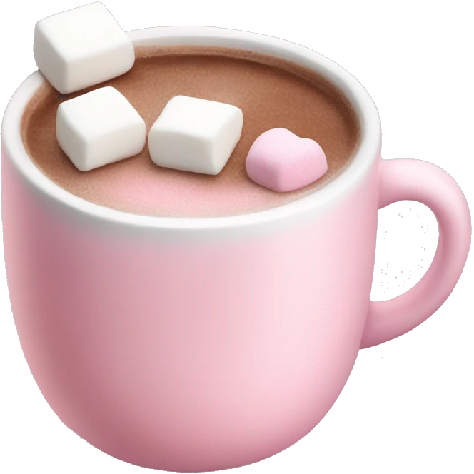 Baby pink hot chocolate with marshmallows  emoji