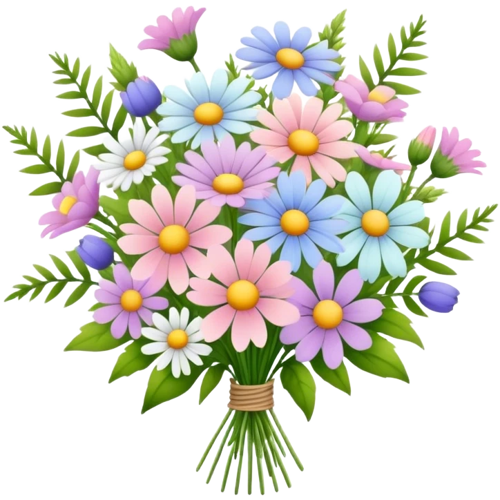 Pastel bouquet with wild flowers emoji