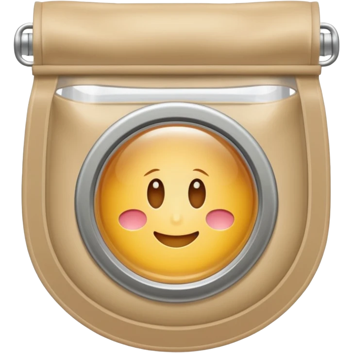 ostomy bag in beige with a circle in the middle emoji