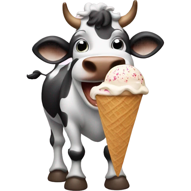 cow eating ice cream  emoji